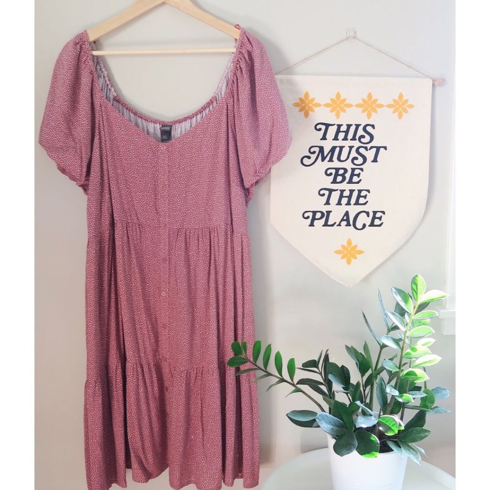 Wild Fable Polka Dot Short Puff Sleeve Babydoll
